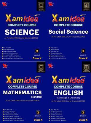 "Xam Idea Class 10 Complete Course Set Of 4 Books- Science, Social Science , Maths, English "