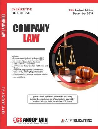 CS Executive Old Syllabus Company Law By CS Anoop Jain Applicable For December 2019 Exam