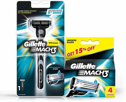 Gillette MACH3 RAZOR WITH 4 CARTIDGE, Men