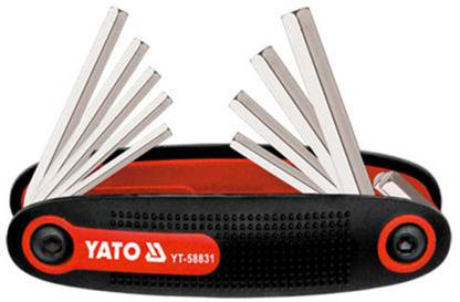 YATO YT-58831 Torque increasing 20% than CrV material Folding Hex Key set Folding Allen Key Set