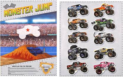 Monster Jam 3D "Stick the X" Game Party & Fun Board Game