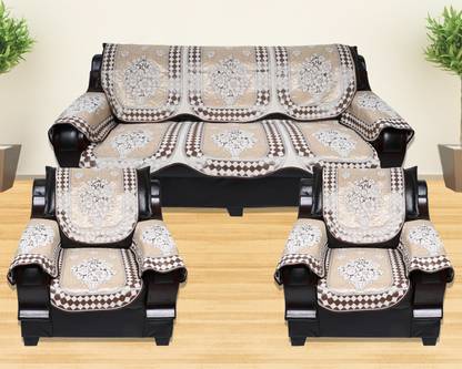 KINGLY Velvet Floral 3+1+1 Seater Sofa Cover