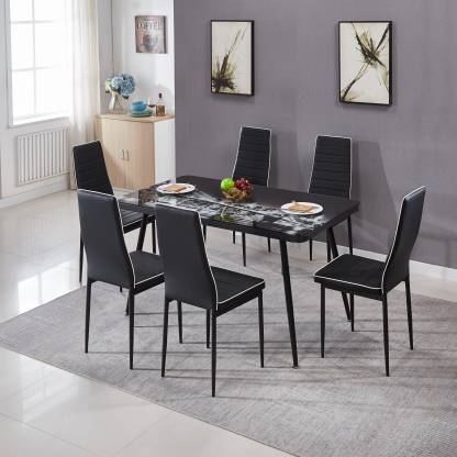 Krijen Mustang Metal 6 Seater Dining, Z Chairs Dining Set Of 6