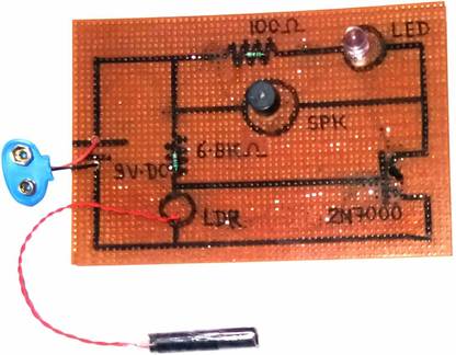 Scientrox Laser Security System Circuit Diagram on PCB for Multipurpose Use Educational Electronic Hobby Kit