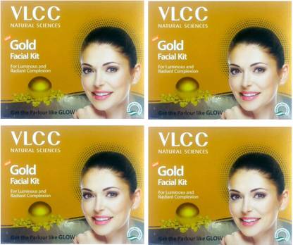 VLCC Gold Facial Kit for Luminous and Radiant Complexion 4 units