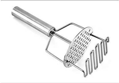 AONTAN Stainless Steel Hand Masher (Dal/Lassi Ghotni)/Handmade Non-Stick Potato/Vegetable/Pav Bhaji Masher Steel Masher