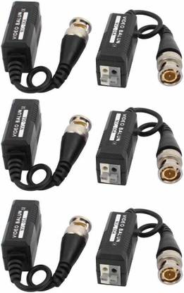 TOPHAVEN 3 Pair HD BNC Video Balun for 5MP 4MP 3MP 3 Pair BNC Video Balun Coaxial Solderless over UTP Cat5 Cat5e Cat6 Cable upto 300 Meters - Transceiver for CCTV Camera and DVR Wire Connector
