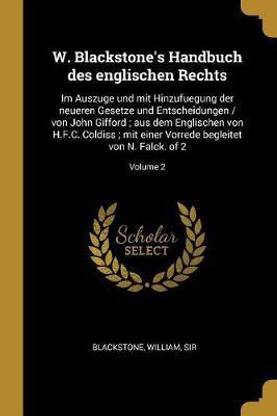 W. Blackstone's Handbuch des englischen Rechts
