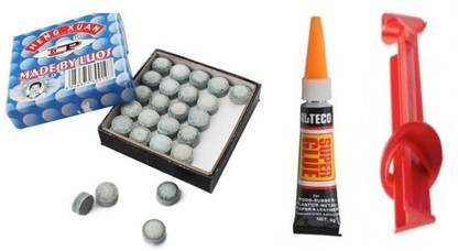 JBB L.P B grade 9 mm cue tip box + 1 Piece Glue + 1 Tip repair JBBC157 Billiards, Pool Cue Stick