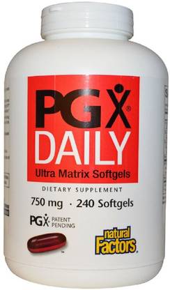 Natural Factors PGX Daily, Ultra Matrix Softgels, 750 mg, 240 Softgels