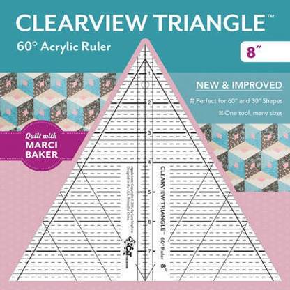 Clearview Triangle (TM) 60 degrees Acrylic Ruler 8"