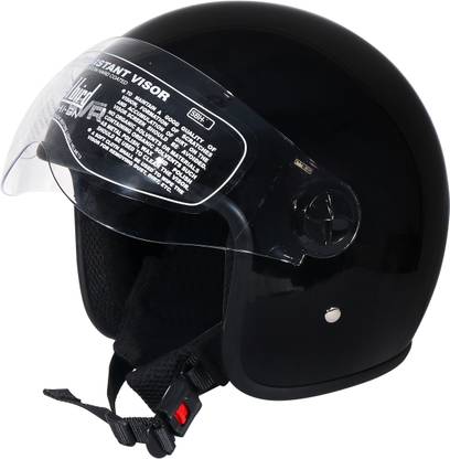 Steelbird SBH-9 / SVR Open Face GLOSSY BLACK (L-Size ) Motorbike Helmet