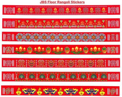 JBS 76.2 cm Rangoli Pattern Floor Sticker for Door Entrance / Umra-Patti (30 x 2.5 Inches) Self Adhesive Sticker
