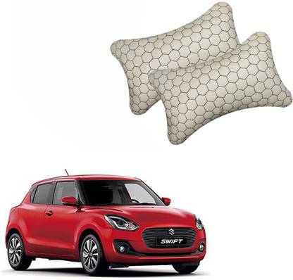 NIKROKZ Beige Leatherite Car Pillow Cushion for Maruti Suzuki