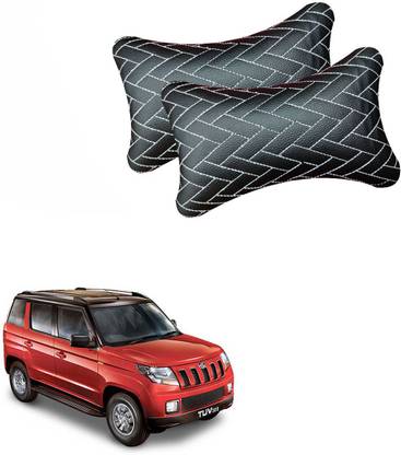 AdroitZ Black Leatherite Car Pillow Cushion for Mahindra