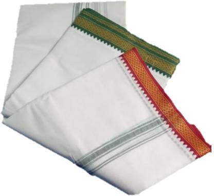 ADITYA TEX 3.80 Meters white Dhoti Solid Men Dhoti