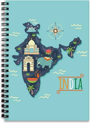 Oye Mamu Indian Culture Map - Spiral Notebook Personal Diary, Notes 100 Ruled Pages A5 Notebook Ruled 100 Pages