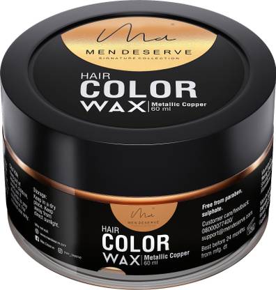 Men Deserve Hair Styling Color Wax For Strong Hold And Volume For Highlights, Parties And Special Occasions (60 ML, Metallic Copper) Hair Wax