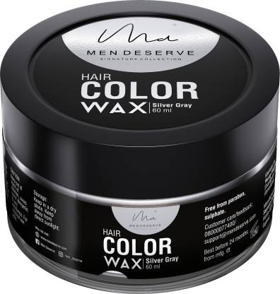 Men Deserve Hair Styling Color Wax For Strong Hold And Volume For Highlights, Parties And Special Occasions (60 ML, Silver Gray) Hair Wax