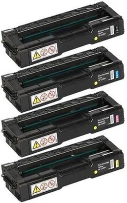 globe Ricoh C220, C221, C222, C240 (406046 Black, 406047 Cyan, 406044 Yellow, 406048 Magenta Multi Color Ink Toner Black + Tri Color Combo Pack Ink Toner