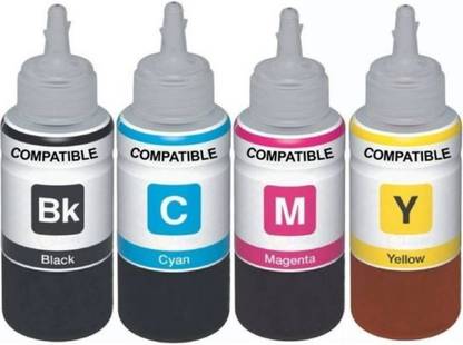 globe Refill Ink For Use In Epson L360 Printer - Cyan, Magenta, Yellow & Black - 70 ML Each Bottle Multi Color Ink Cartridge (Magenta, Cyan, Black, Yellow) Black + Tri Color Combo Pack Ink Bottle