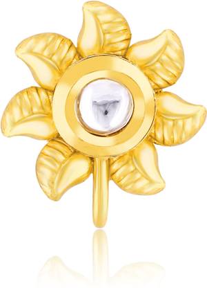 Divastri Cubic Zirconia, Diamond Gold-plated Plated Alloy, Stone Nose Ring