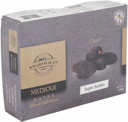 KHARAWALA'S Super Jumbo Medjoul Dates (Pack of 2, 500 GMS Each) Dates