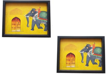 ART n FRAMES WOODEN TRAY FOR SERVE WARE WITH BEAUTIFUL DESIGN (PACK OF 2) Tray