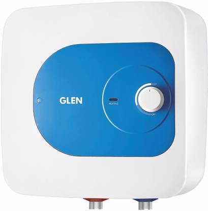 Glen 6 L Storage Water Geyser (7054 Square Water Heater 6L Mech, WAITE, Blue)
