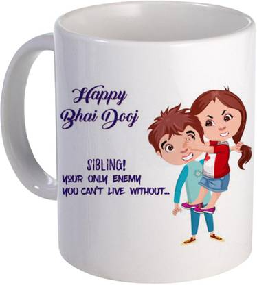 COLOR YARD best sibling your only enemy you can't live without on Ceramic Coffee Mug