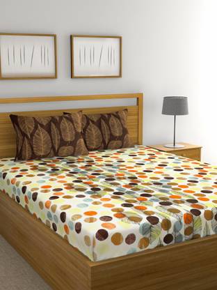 Raymond Home 144 TC Cotton Double Abstract Flat Bedsheet
