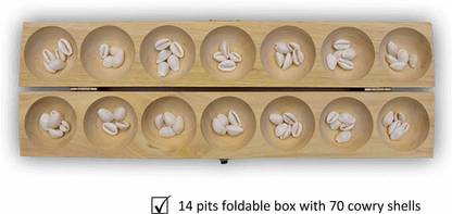 King Joker Simple Days Ali Guli Mane / Mancala Wooden Board Game Strategy & War Board Game