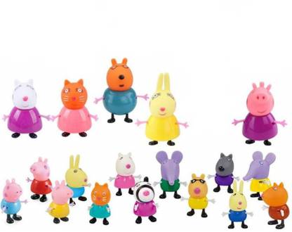 Peppa Pig Family & Friends Doll Figures with Moving Hands and Legs Set of 18