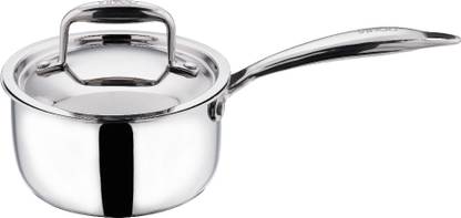 Vinod Cookware Platinum Triply Induction Friendly Stainless Steel Sauce Pan With Lid, 14 cm Sauce Pan 14 cm diameter with Lid 1.2 L capacity