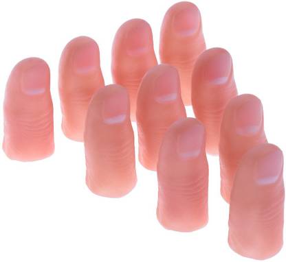 SHASHI 10 Pcs Finger Magic Trick Fake Soft Thumb Tip Close Up Stage Show Prop Prank Toy Magic Kit Gag Toy