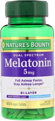Nature's Bounty Dual Spectrum Melatonin 5 Mg Bi-Layer 60 Tablets