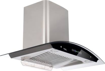 Hindware Cleo 90 Auto-Clean Auto Clean Wall Mounted Brush Sliver/Inox 1200 CMH/m3/h Chimney