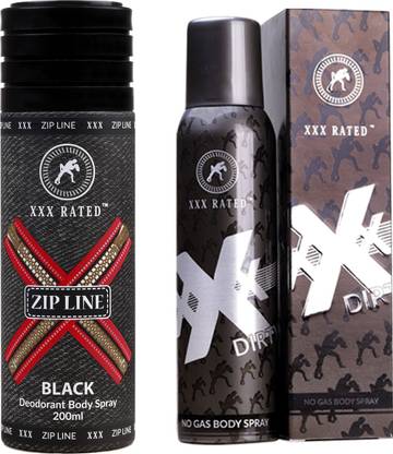 XXX Rated Zipline Black And No Gas Dirty Body Spray  -  For Men & Women