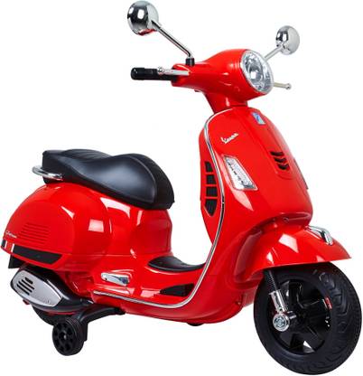H & S Vespa Rechargeable Battery Operated Ride-on Scooter for Kids (3 to 7 Years), Red Scooter Battery Operated Ride On