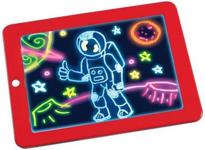 ksr Magic Pad Light-up LED Drawing Tablet Includes 4 Dual Side
