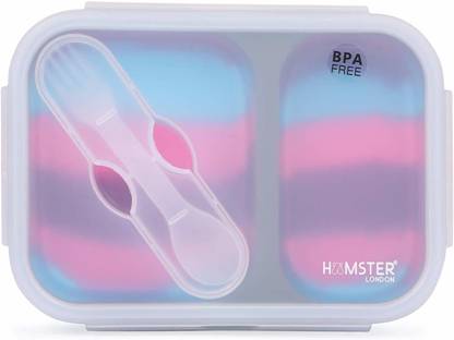 hamster london Expandable & Collapsible Bento Box Silicone 2 Containers Lunch Box
