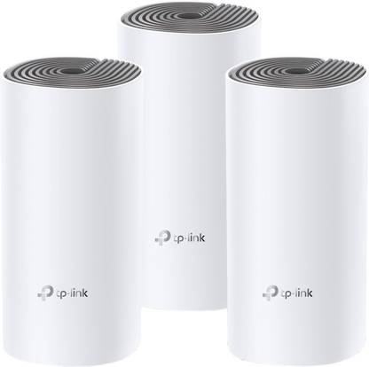 TP-Link Deco E4 (3-Pack) Mesh Router 2.4 GHz, 5 GHz 1200 Mbps Wifi Speed Dual Band Internal Antenna Ethernet (Cable Broadband)