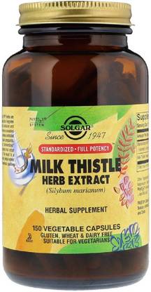 Solgar Milk Thistle Herb Extract, 150 Vegetable Capsules