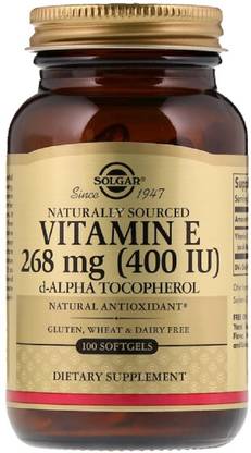 Solgar Naturally Sourced Vitamin E, 400 IU, 100 Softgels