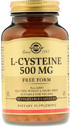 Solgar L-Cysteine, 500 mg, 90 Vegetable Capsules