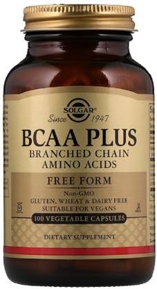 Solgar BCAA Plus, Free Form, 100 Vegetable Capsules