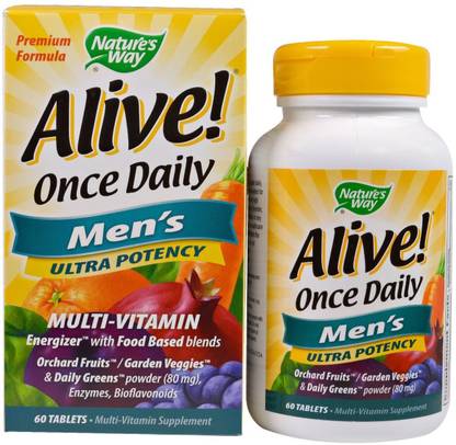 Nature's Way Alive! Once Daily, Men's Ultra Potency Multi-Vitamin 60 Tablets