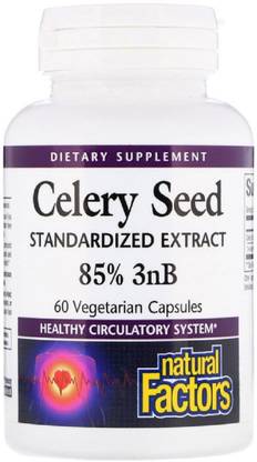 Natural Factors Celery Seed, Standardized Extract, 60 Veggie Caps