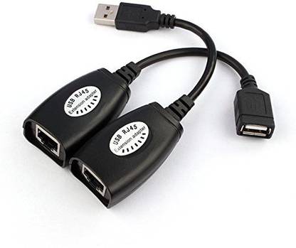Ever Forever Micro USB Cable 0.02 m 150Ft USB 2.0 to RJ45 LAN Extension Adapter Over Cat5/Cat5e/Cat6 Cable (Black)