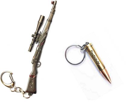 One Wish PUBG Bullet Ammo With SIlver Kar98 Sniper New Key Chain